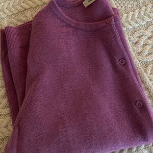 lavender cashmere & merino cardigan